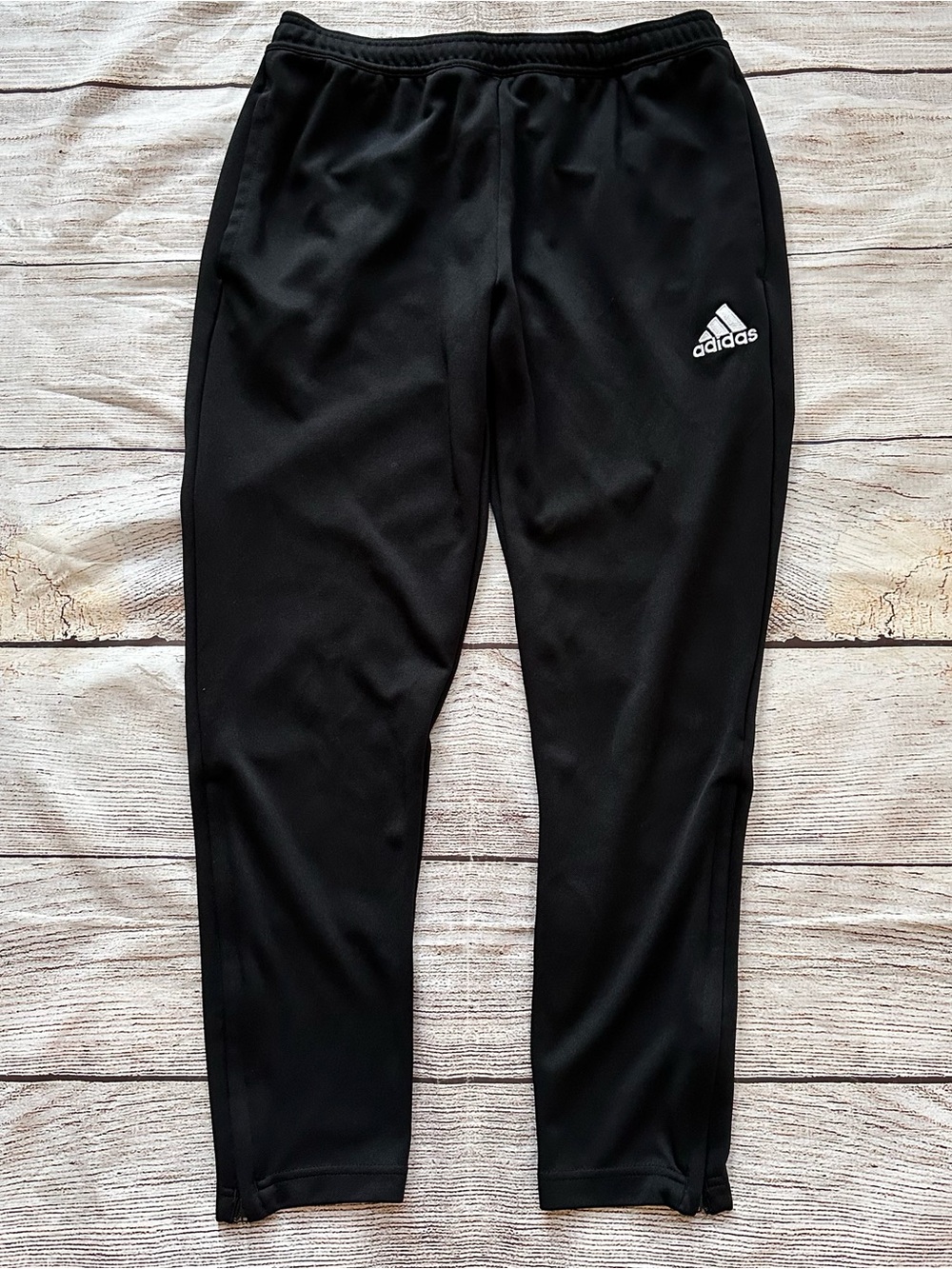 Adidas Black Entrada 22 Athletic Training Pants Soccer Ankle Zip Men’s Sz L